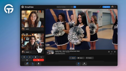 A demonstration showing how the Call is integrated into GroupTube